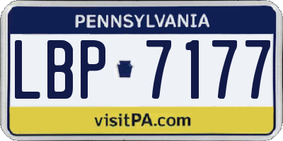 PA license plate LBP7177