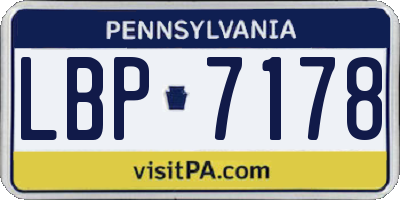 PA license plate LBP7178