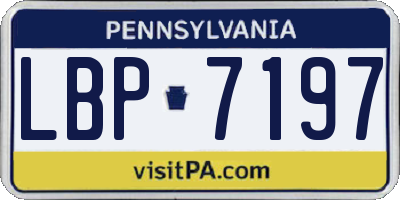 PA license plate LBP7197
