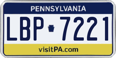 PA license plate LBP7221