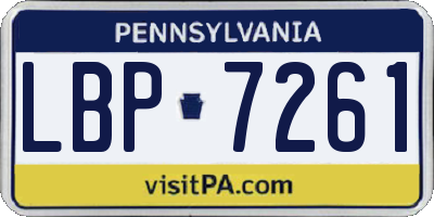 PA license plate LBP7261