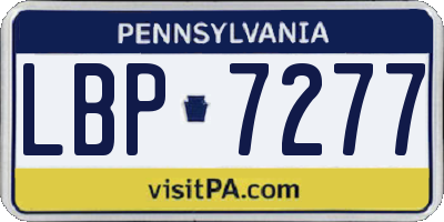 PA license plate LBP7277