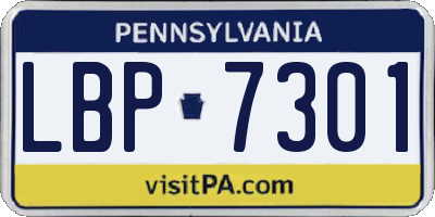 PA license plate LBP7301