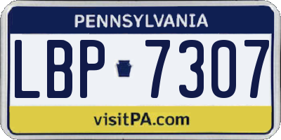 PA license plate LBP7307