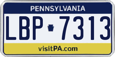 PA license plate LBP7313