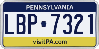 PA license plate LBP7321