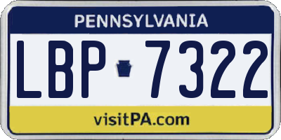 PA license plate LBP7322