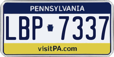 PA license plate LBP7337
