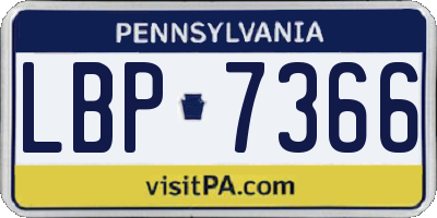 PA license plate LBP7366