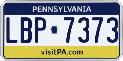 PA license plate LBP7373