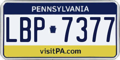 PA license plate LBP7377
