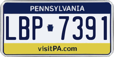 PA license plate LBP7391