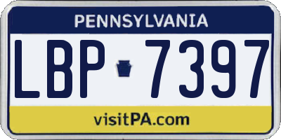PA license plate LBP7397