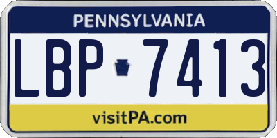 PA license plate LBP7413