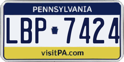PA license plate LBP7424