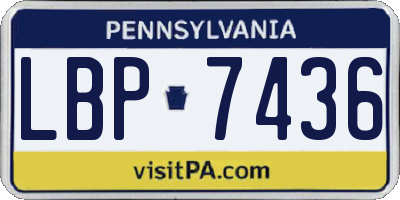 PA license plate LBP7436