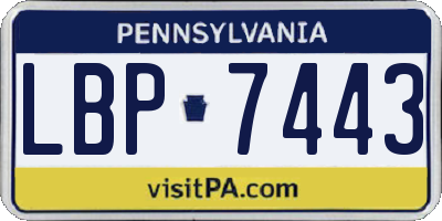 PA license plate LBP7443