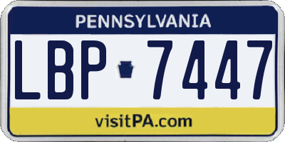 PA license plate LBP7447