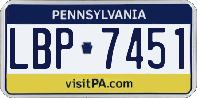 PA license plate LBP7451