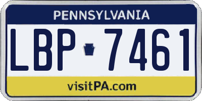 PA license plate LBP7461