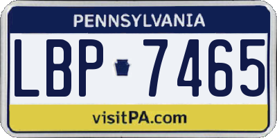 PA license plate LBP7465