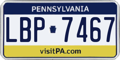 PA license plate LBP7467