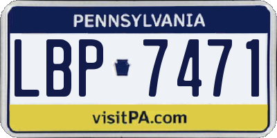 PA license plate LBP7471