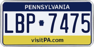 PA license plate LBP7475
