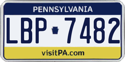 PA license plate LBP7482