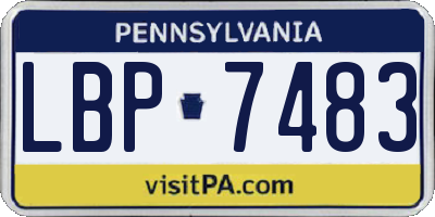 PA license plate LBP7483
