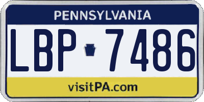 PA license plate LBP7486