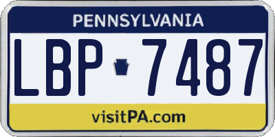 PA license plate LBP7487