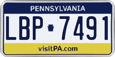 PA license plate LBP7491