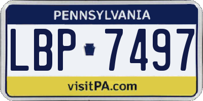 PA license plate LBP7497