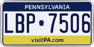 PA license plate LBP7506