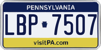PA license plate LBP7507