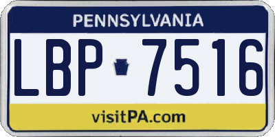 PA license plate LBP7516