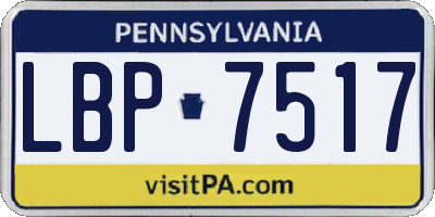 PA license plate LBP7517