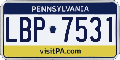 PA license plate LBP7531