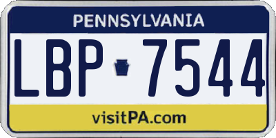 PA license plate LBP7544