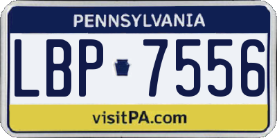 PA license plate LBP7556