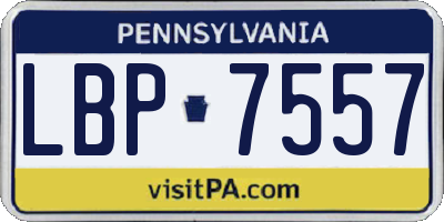 PA license plate LBP7557