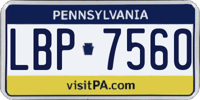 PA license plate LBP7560