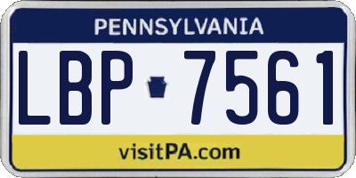 PA license plate LBP7561