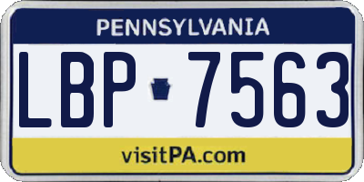 PA license plate LBP7563