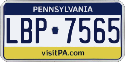 PA license plate LBP7565