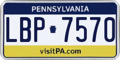 PA license plate LBP7570