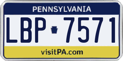 PA license plate LBP7571