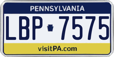 PA license plate LBP7575
