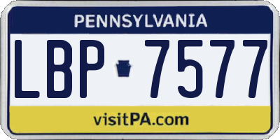 PA license plate LBP7577